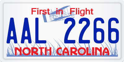 NC license plate AAL2266