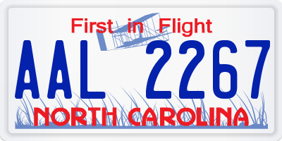 NC license plate AAL2267