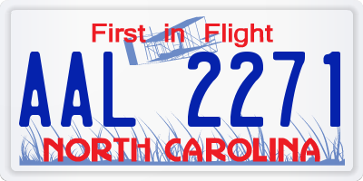 NC license plate AAL2271