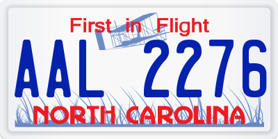 NC license plate AAL2276