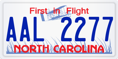 NC license plate AAL2277