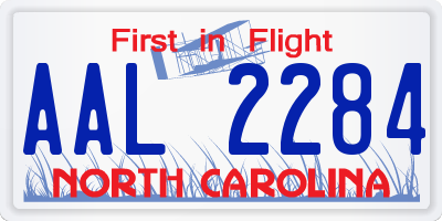 NC license plate AAL2284