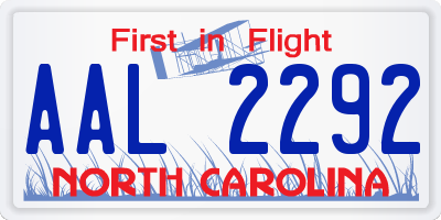 NC license plate AAL2292