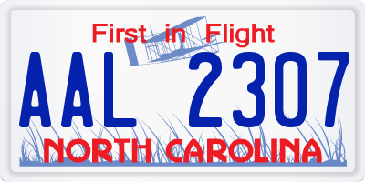 NC license plate AAL2307