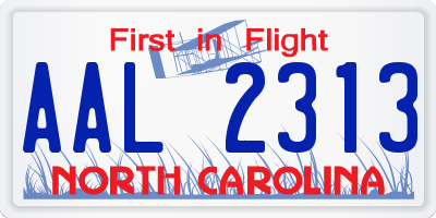 NC license plate AAL2313