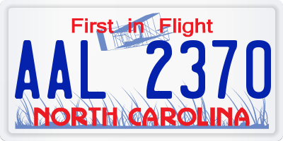 NC license plate AAL2370