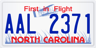 NC license plate AAL2371