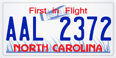 NC license plate AAL2372
