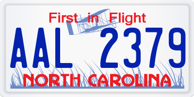NC license plate AAL2379