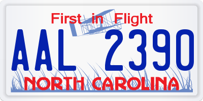 NC license plate AAL2390