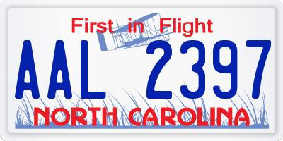 NC license plate AAL2397