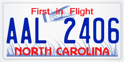 NC license plate AAL2406