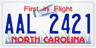 NC license plate AAL2421