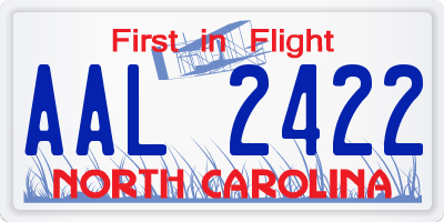 NC license plate AAL2422