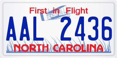 NC license plate AAL2436