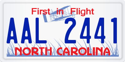 NC license plate AAL2441