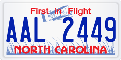 NC license plate AAL2449