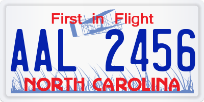 NC license plate AAL2456