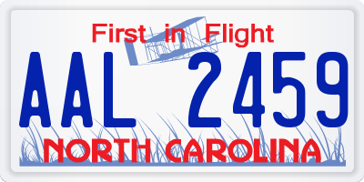 NC license plate AAL2459