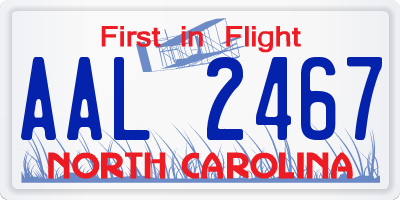 NC license plate AAL2467