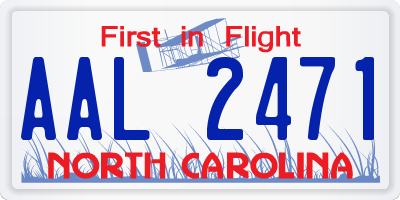 NC license plate AAL2471