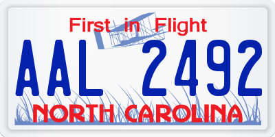 NC license plate AAL2492