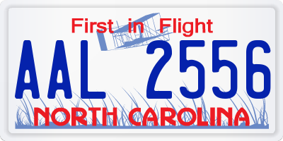 NC license plate AAL2556