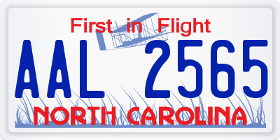 NC license plate AAL2565