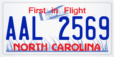 NC license plate AAL2569