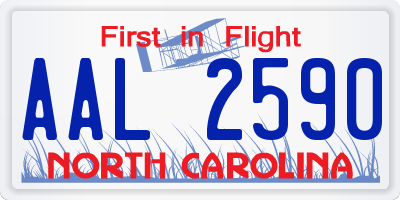 NC license plate AAL2590