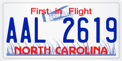 NC license plate AAL2619