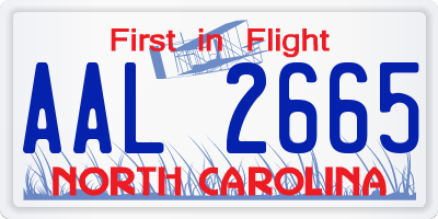 NC license plate AAL2665