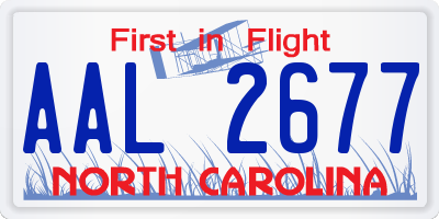 NC license plate AAL2677