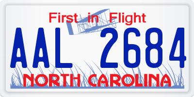 NC license plate AAL2684