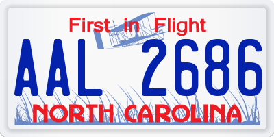 NC license plate AAL2686