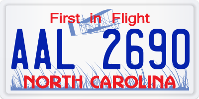 NC license plate AAL2690