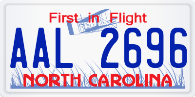 NC license plate AAL2696