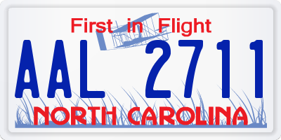 NC license plate AAL2711