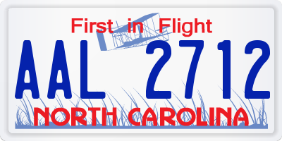 NC license plate AAL2712