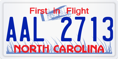 NC license plate AAL2713