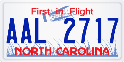 NC license plate AAL2717