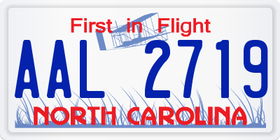 NC license plate AAL2719