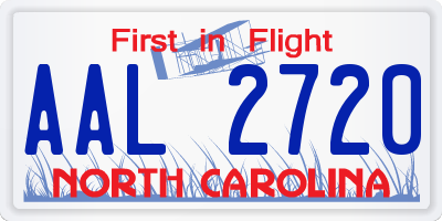 NC license plate AAL2720