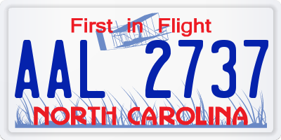 NC license plate AAL2737