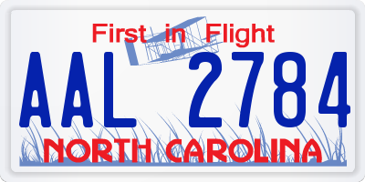 NC license plate AAL2784