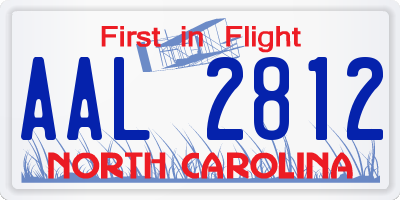 NC license plate AAL2812