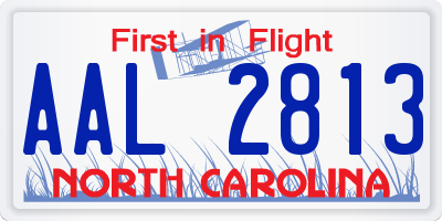 NC license plate AAL2813