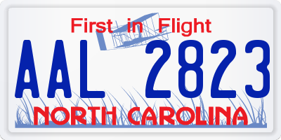 NC license plate AAL2823