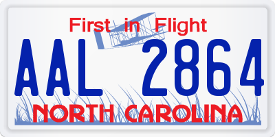 NC license plate AAL2864