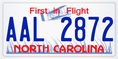 NC license plate AAL2872